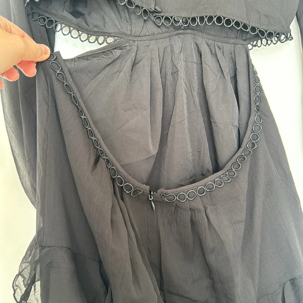 ASOS Black Ruffle Mini Dress - Picture 10 of 12
